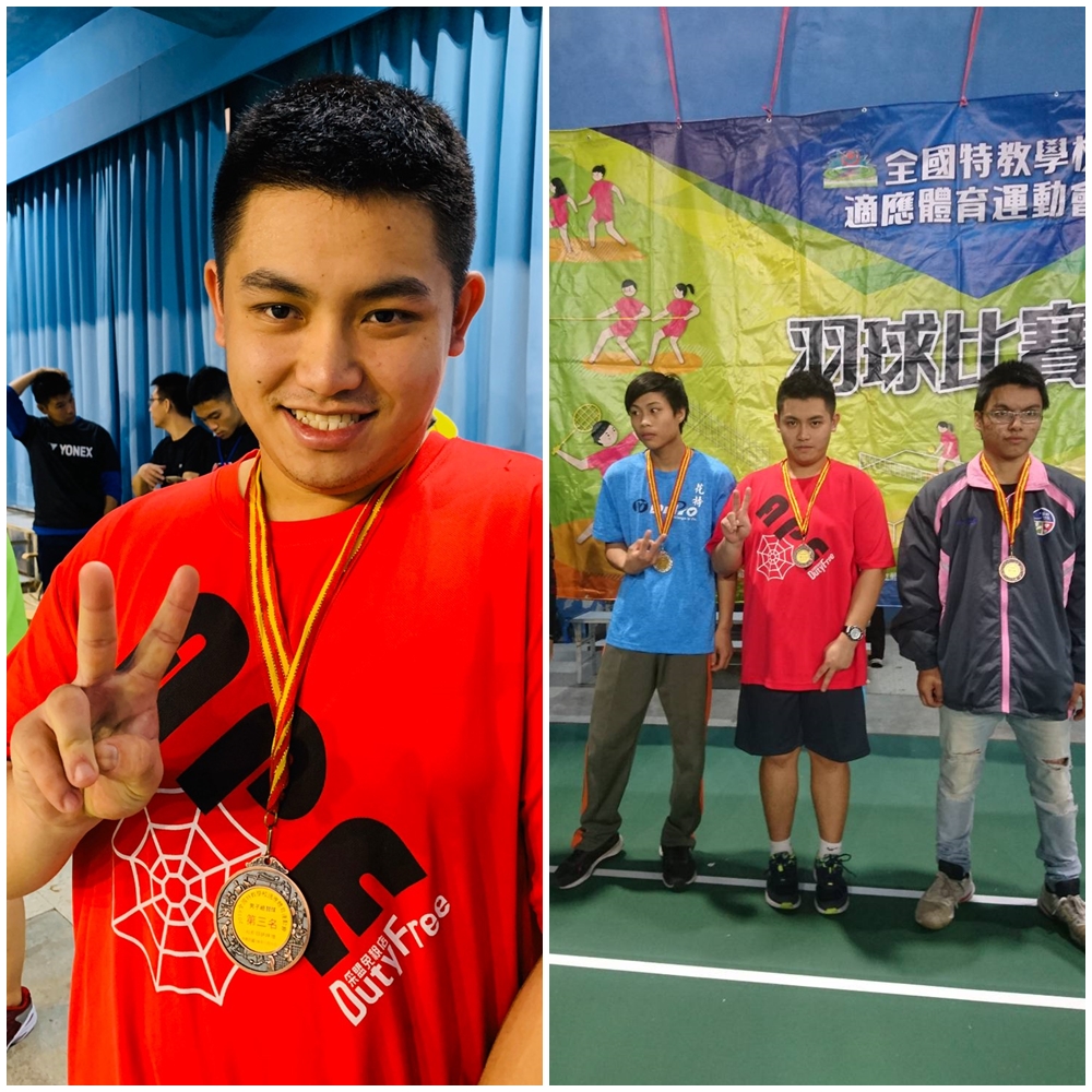 謝宸恩同學參加全國適應體育運動會-奪得羽球男子組第3名